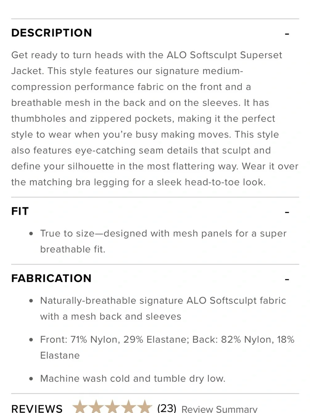 ALO Yoga soft sculpt superset full zip jacket